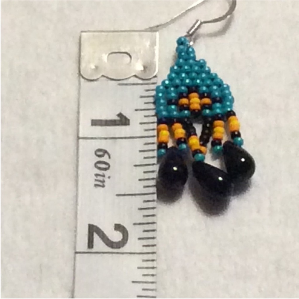 HANDMADE Bright And Colorful SOUTHWESTERN BEADED Earrings - Picture 5 of 8
